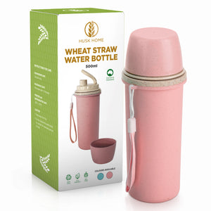Wheat Straw Water Bottle - Pink