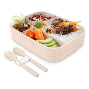 Bento Lunch Box with Cutlery - Beige
